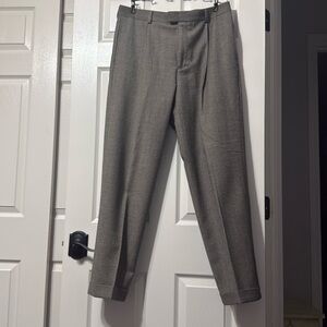 Men’s Eddie Bauer brown plaid pleated dress pants